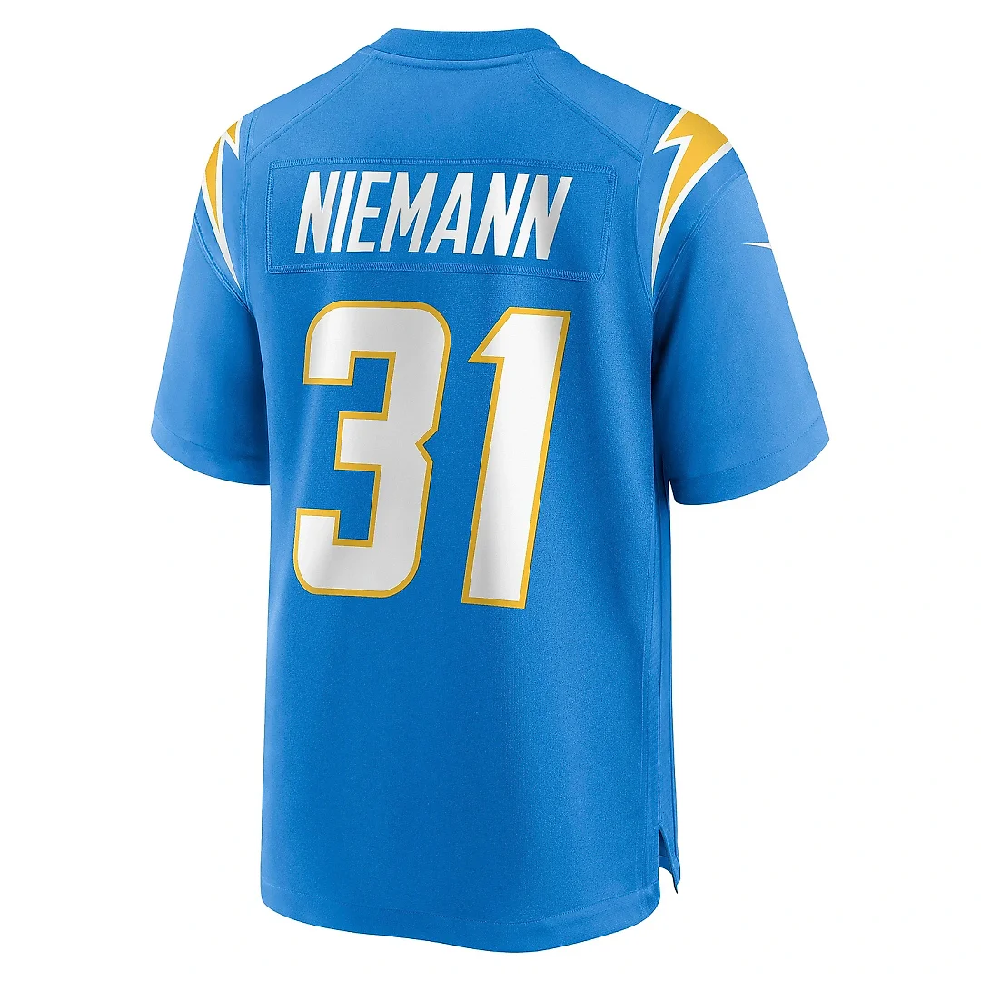Zennovawear Men's Los Angeles Chargers Nick Niemann Powder Blue Game Player Jersey