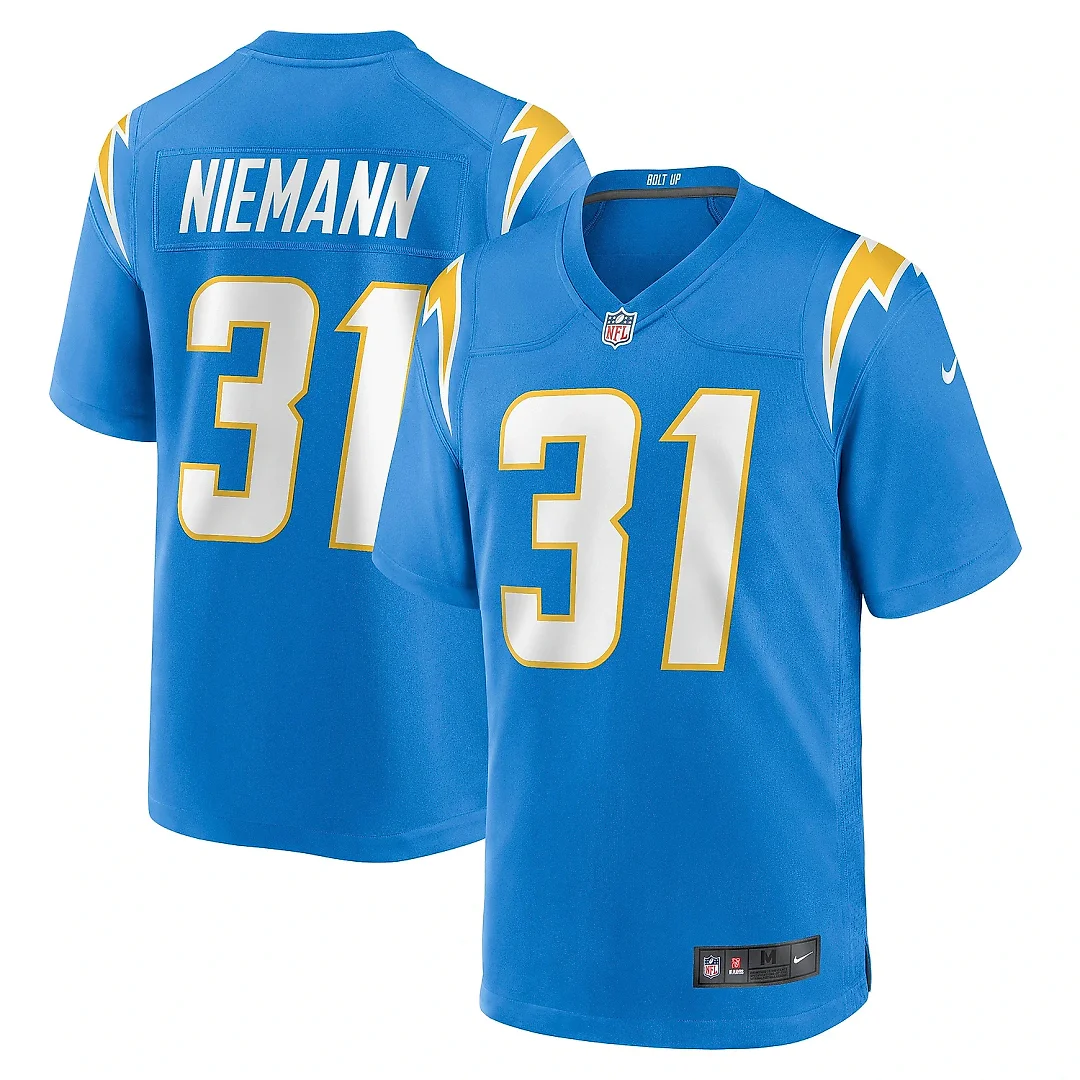 Zennovawear Men's Los Angeles Chargers Nick Niemann Powder Blue Game Player Jersey