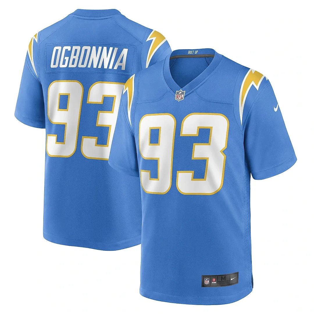 Zennovawear Men's Los Angeles Chargers Otito Ogbonnia Powder Blue Game Player Jersey