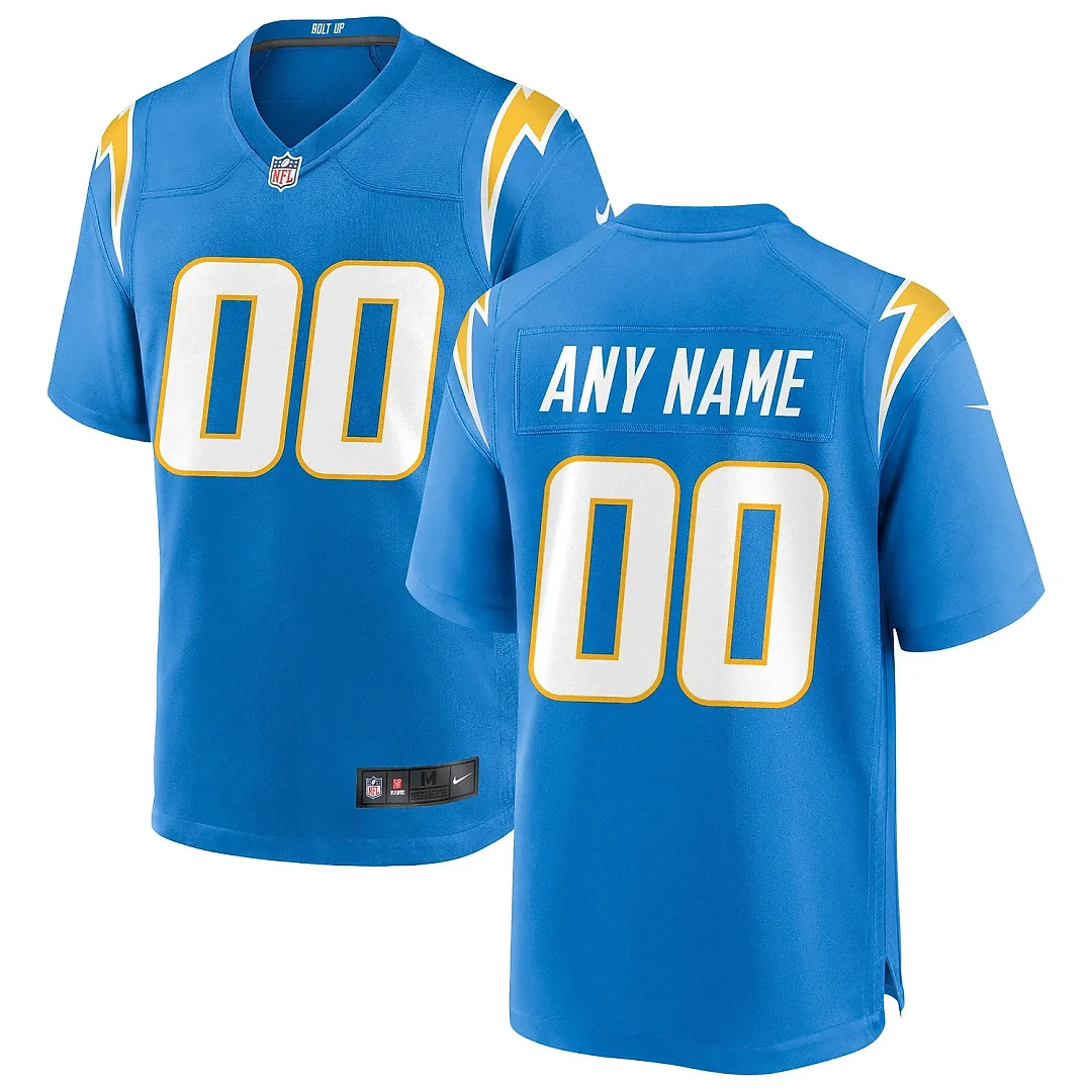 Zennovawear Men's Los Angeles Chargers Powder Blue Custom Game Jersey