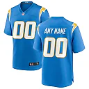 Zennovawear Men's Los Angeles Chargers Powder Blue Custom Game Jersey