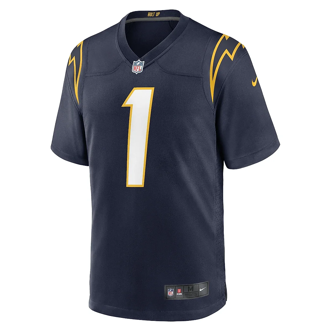 Zennovawear Men's Los Angeles Chargers Quentin Johnston Navy Alternate Game Jersey