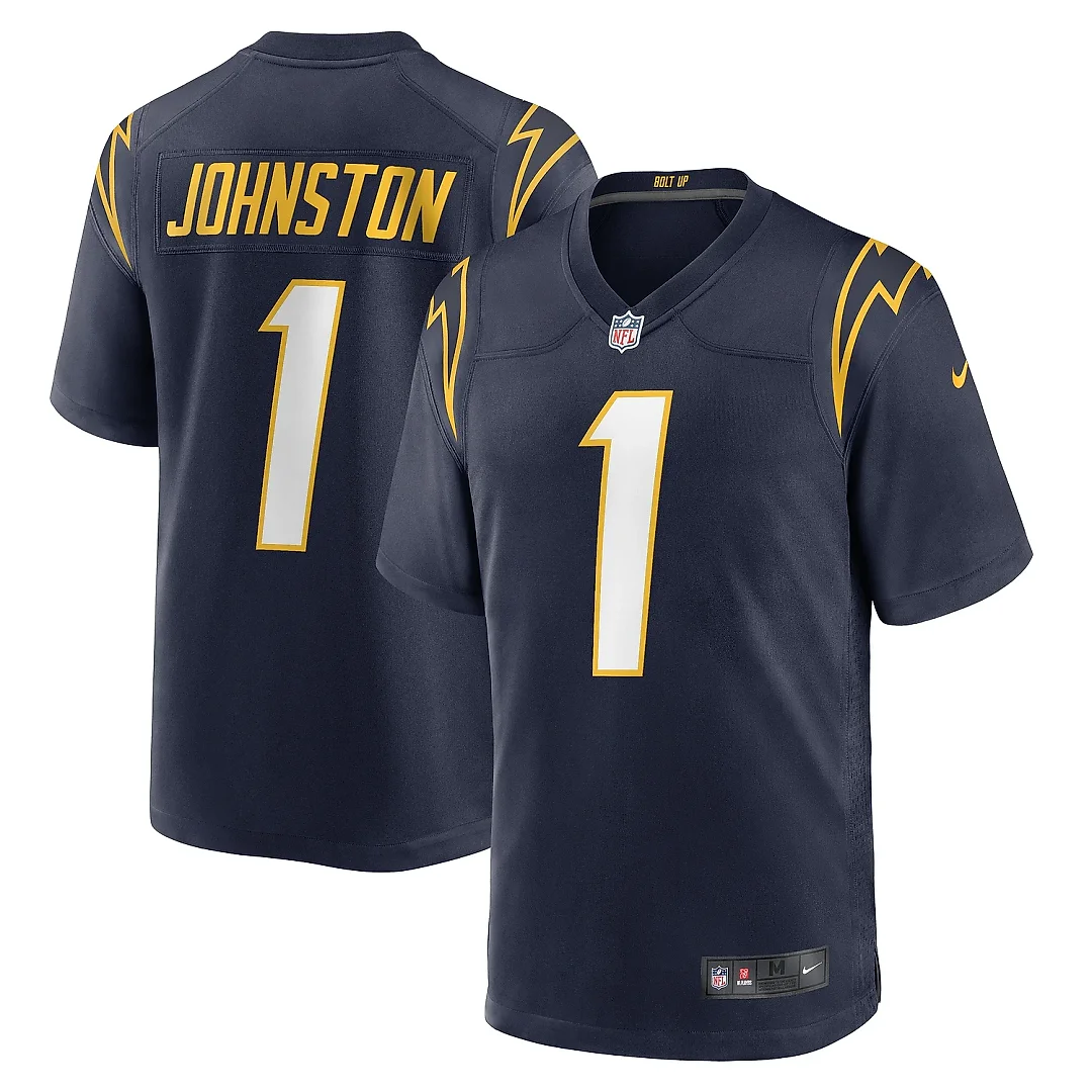 Zennovawear Men's Los Angeles Chargers Quentin Johnston Navy Alternate Game Jersey