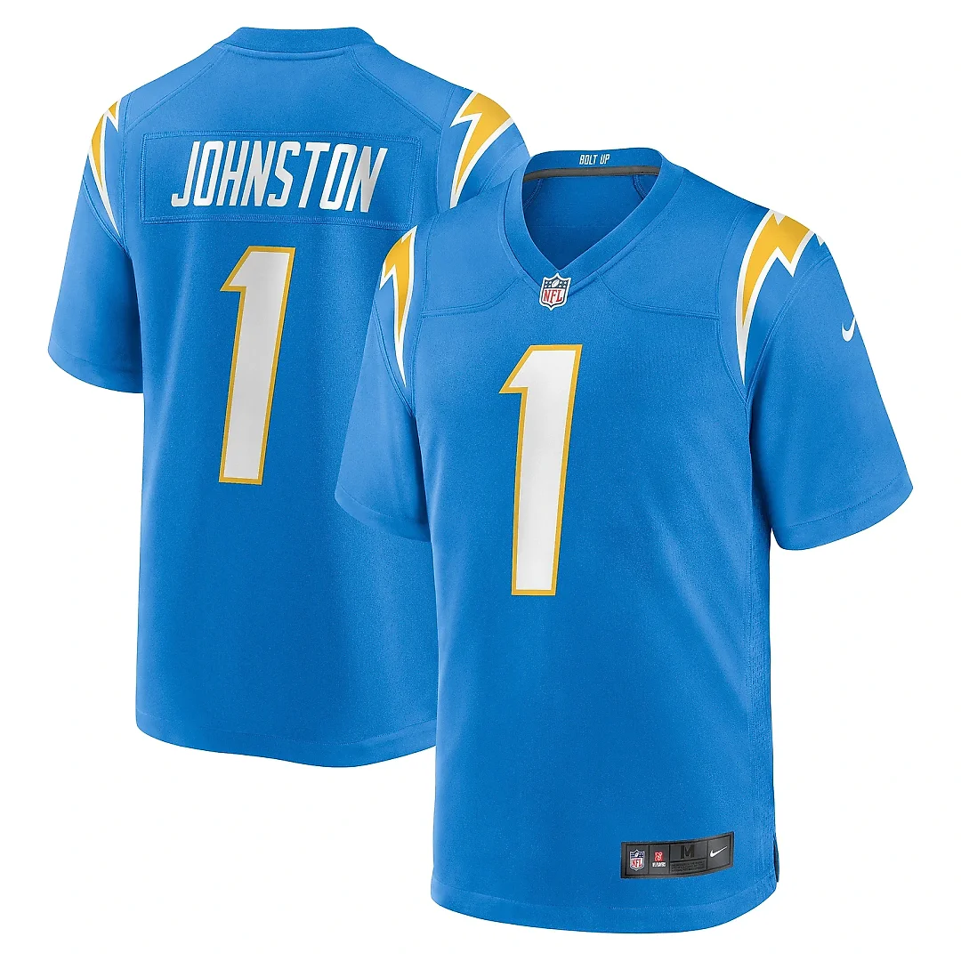 Zennovawear Men's Los Angeles Chargers Quentin Johnston Powder Blue Game Player Jersey