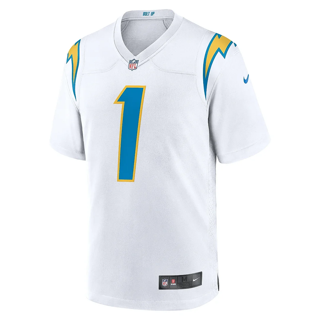 Zennovawear Men's Los Angeles Chargers Quentin Johnston White Away Game Jersey