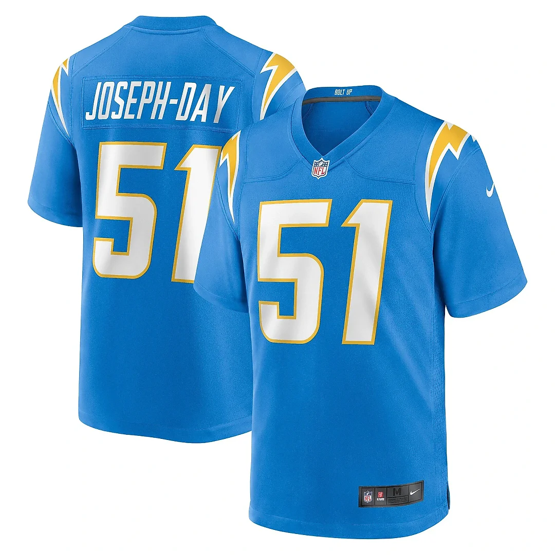 Zennovawear Men's Los Angeles Chargers Sebastian Joseph-Day Powder Blue Game Player Jersey