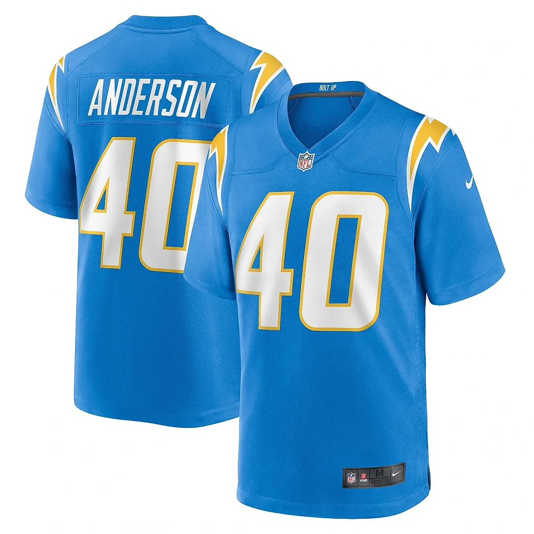 Zennovawear Men's Los Angeles Chargers Stephen Anderson Powder Blue Game Jersey