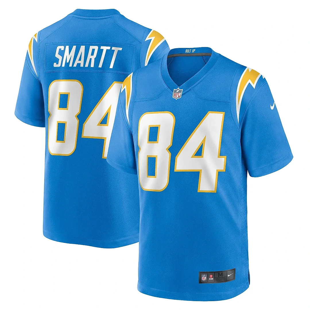 Zennovawear Men's Los Angeles Chargers Stone Smartt Powder Blue Team Game Jersey