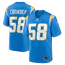 Zennovawear Men's Los Angeles Chargers Tae Crowder Powder Blue Team Game Jersey