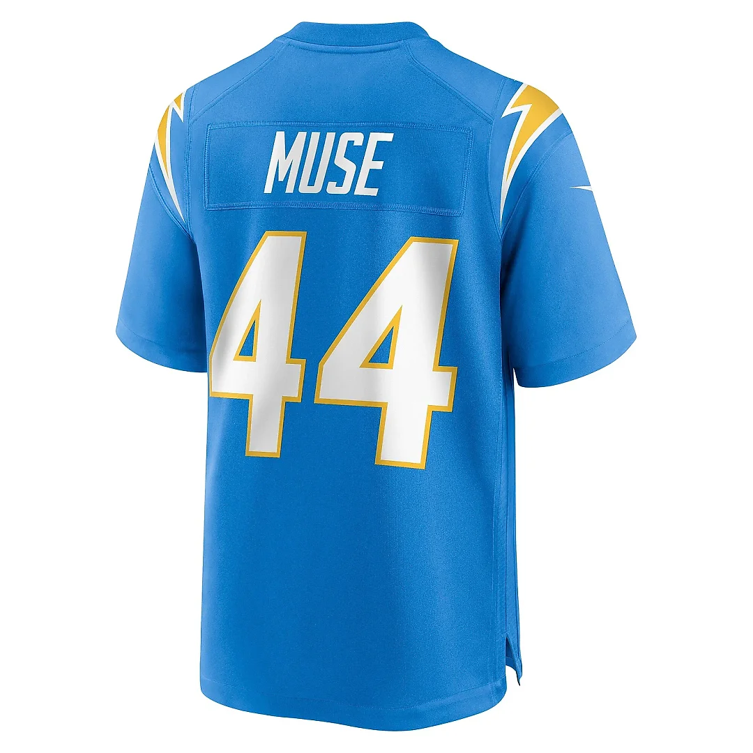 Zennovawear Men's Los Angeles Chargers Tanner Muse Powder Blue Team Game Jersey