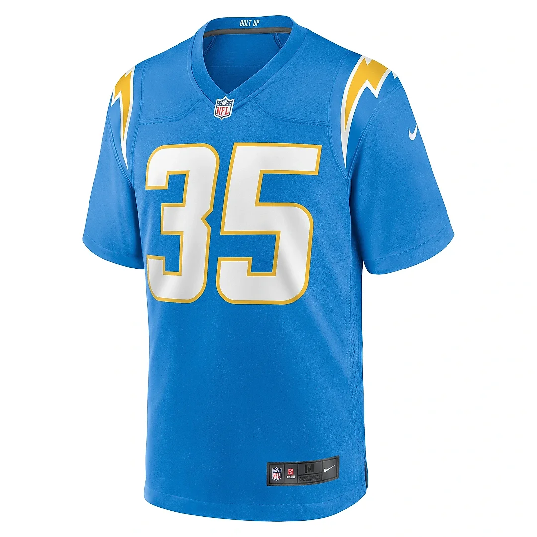 Zennovawear Men's Los Angeles Chargers Terrell Bynum Powder Blue Team Game Jersey