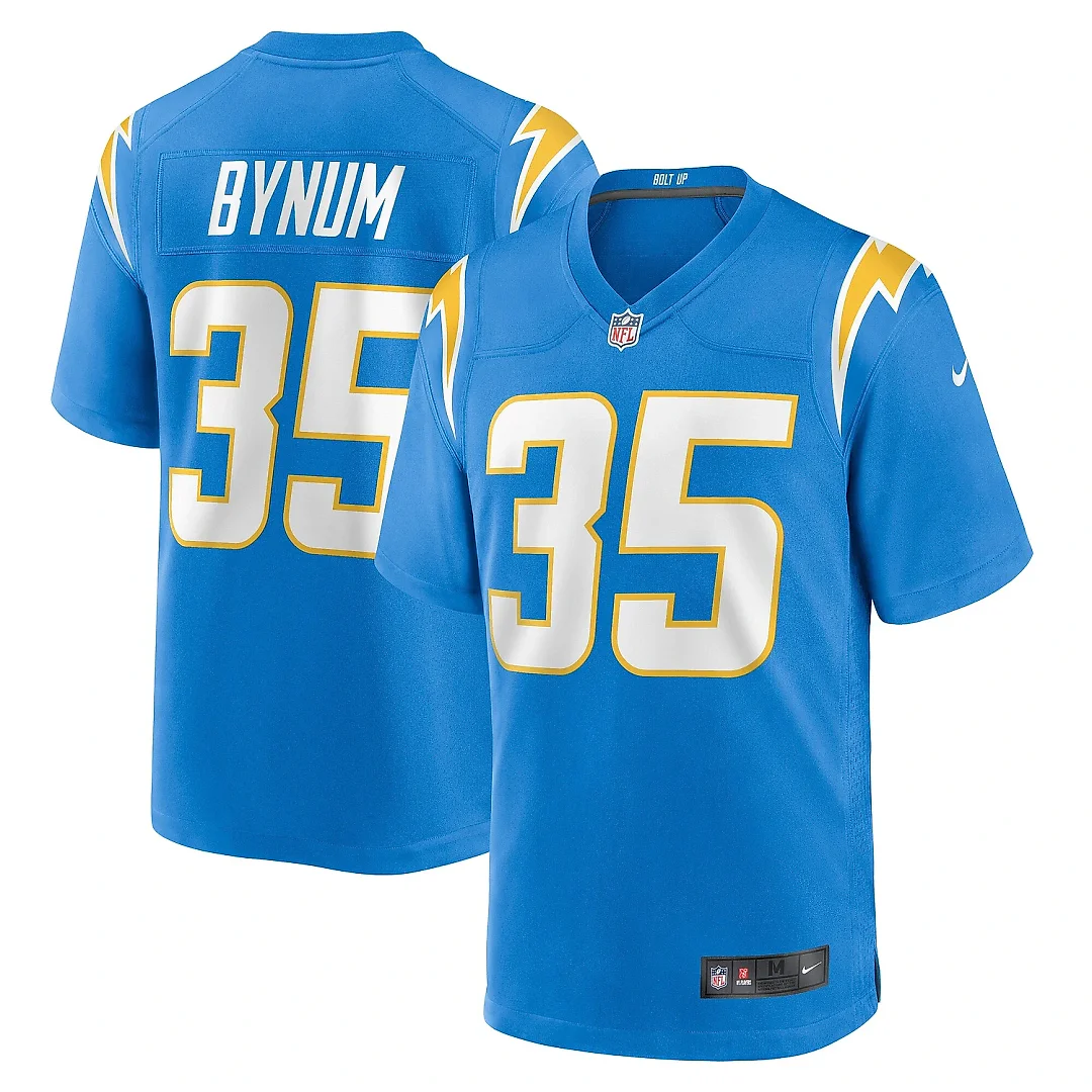 Zennovawear Men's Los Angeles Chargers Terrell Bynum Powder Blue Team Game Jersey