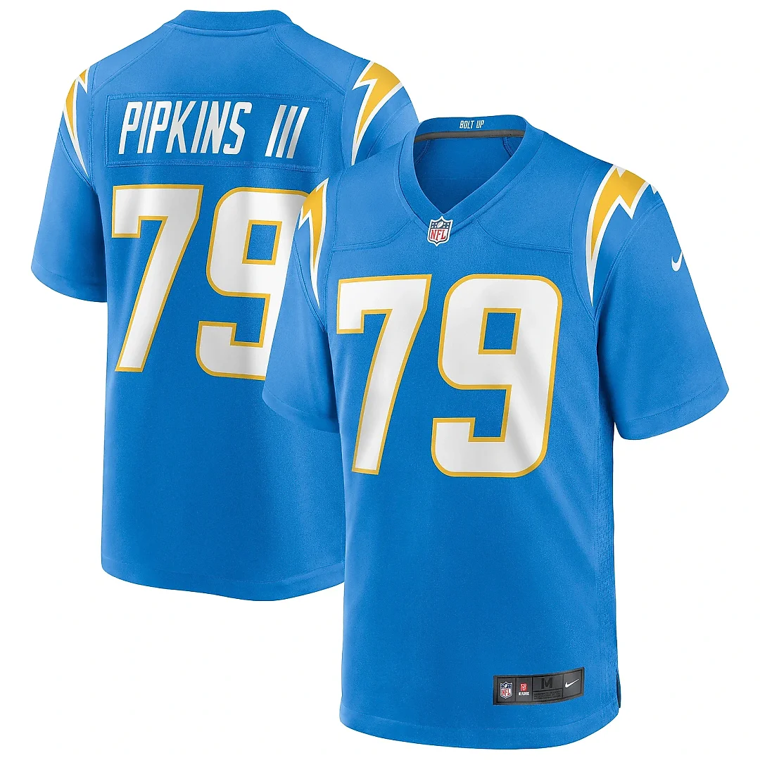Zennovawear Men's Los Angeles Chargers Trey Pipkins III Powder Blue Game Jersey