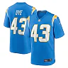 Zennovawear Men's Los Angeles Chargers Troy Dye Powder Blue Game Jersey