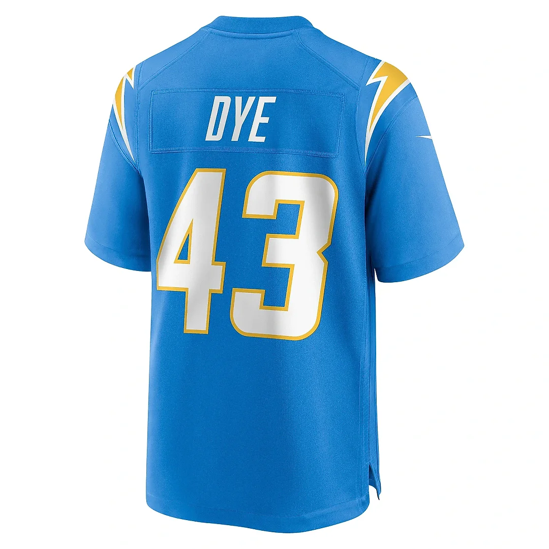 Zennovawear Men's Los Angeles Chargers Troy Dye Powder Blue Game Jersey