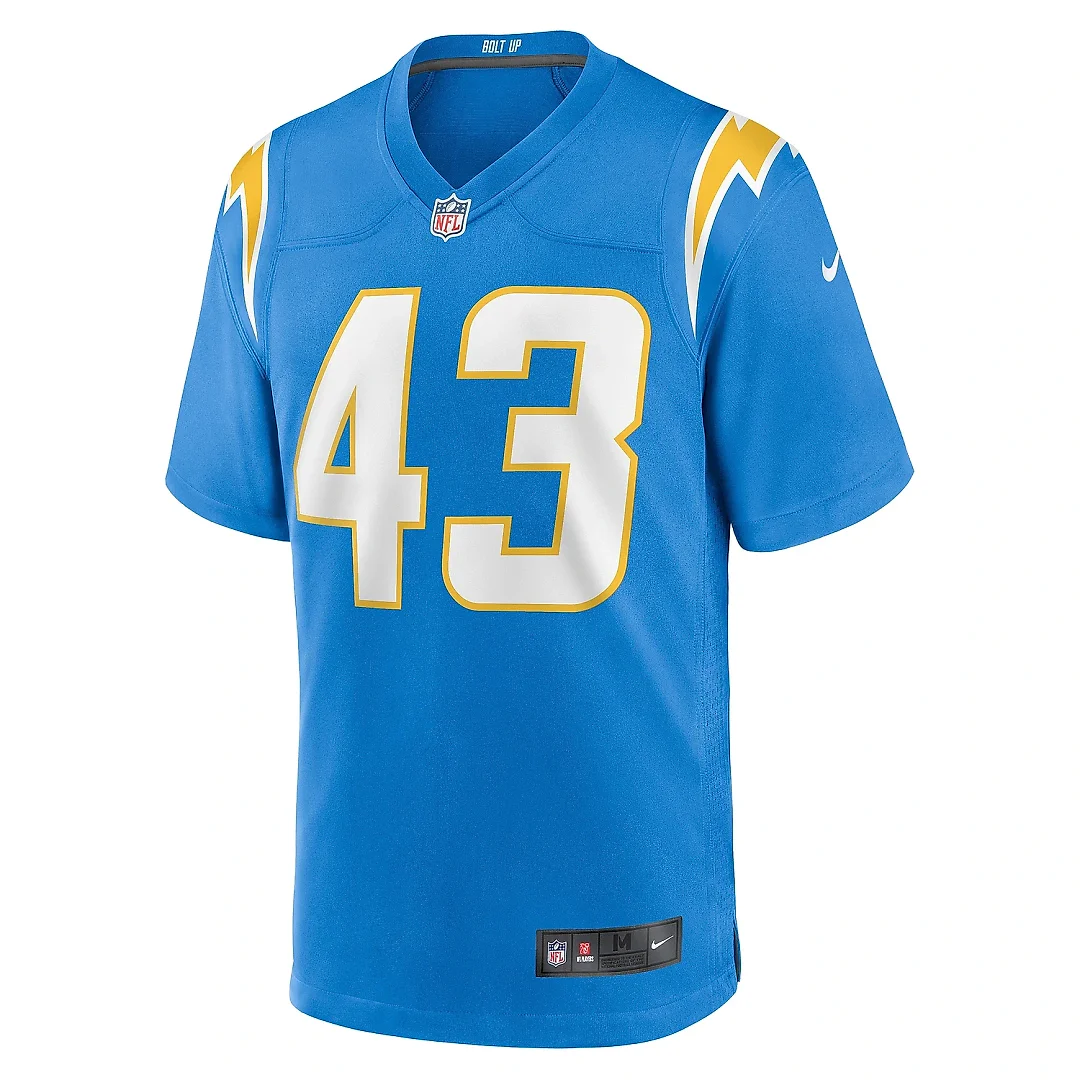Zennovawear Men's Los Angeles Chargers Troy Dye Powder Blue Game Jersey