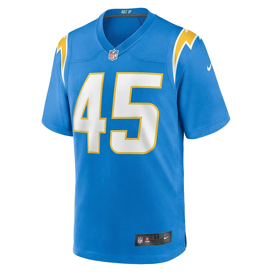 Zennovawear Men's Los Angeles Chargers Tuli Tuipulotu Powder Blue Team Game Jersey