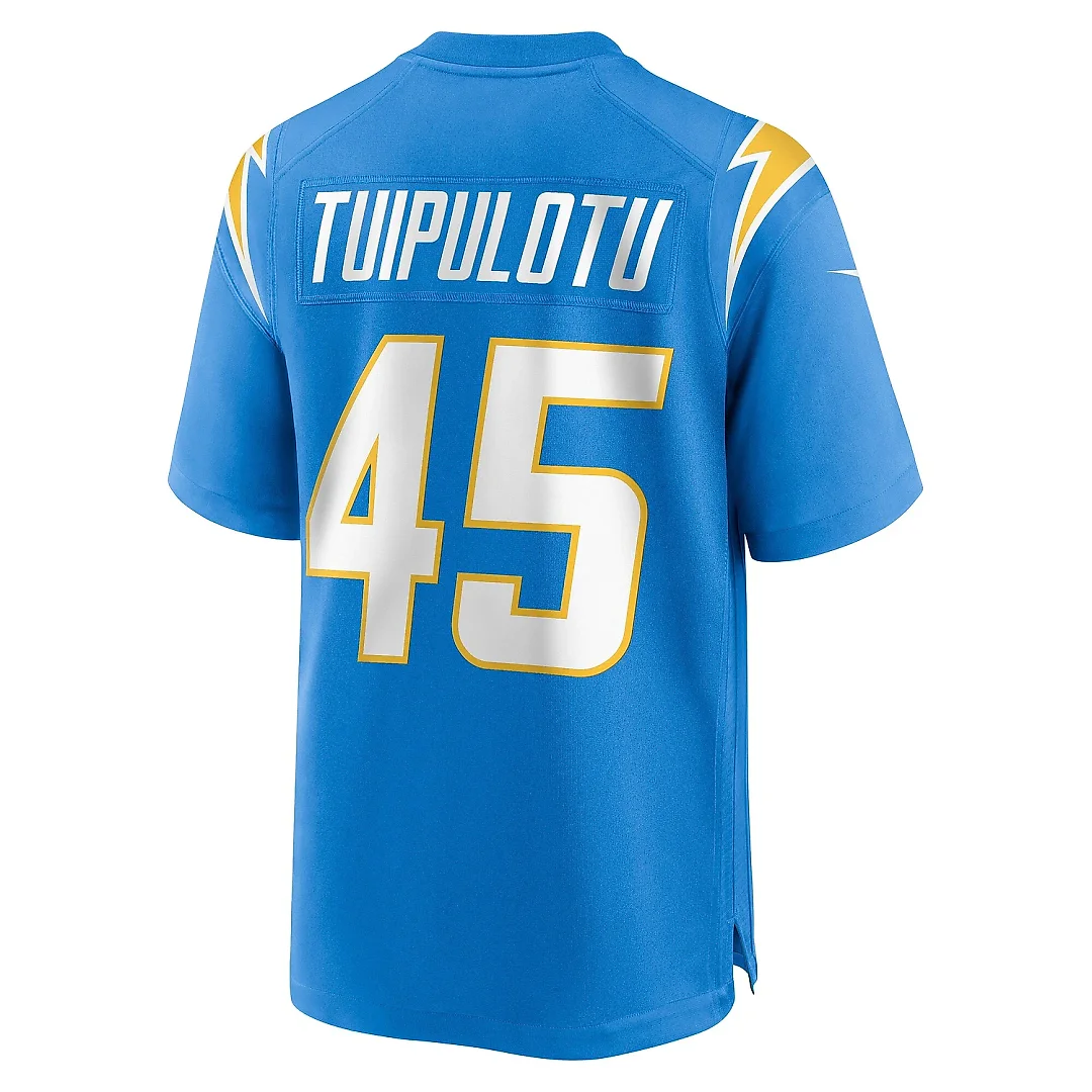 Zennovawear Men's Los Angeles Chargers Tuli Tuipulotu Powder Blue Team Game Jersey