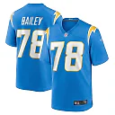 Zennovawear Men's Los Angeles Chargers Zack Bailey Powder Blue Player Game Jersey