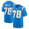 Zennovawear Men's Los Angeles Chargers Zack Bailey Powder Blue Player Game Jersey