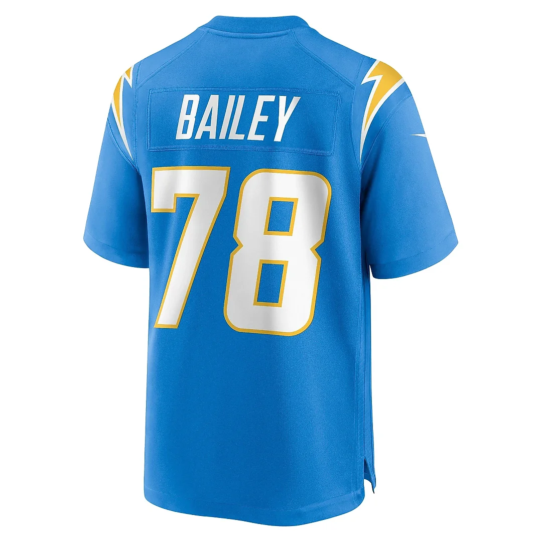 Zennovawear Men's Los Angeles Chargers Zack Bailey Powder Blue Player Game Jersey