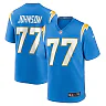 Zennovawear Men's Los Angeles Chargers Zion Johnson Powder Blue Player Game Jersey
