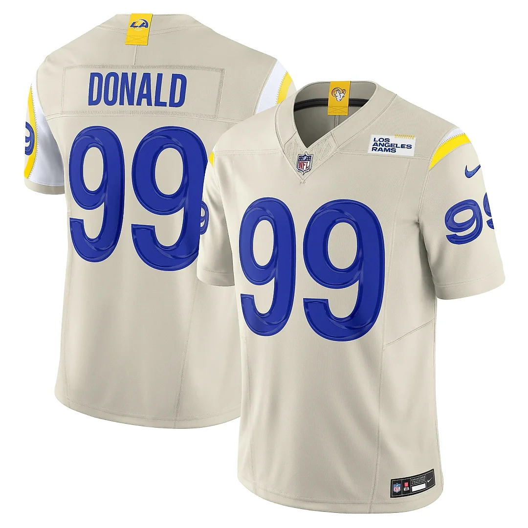 Zennovawear Men's Los Angeles Rams Aaron Donald Bone Alternate Vapor F.U.S.E. Limited Jersey