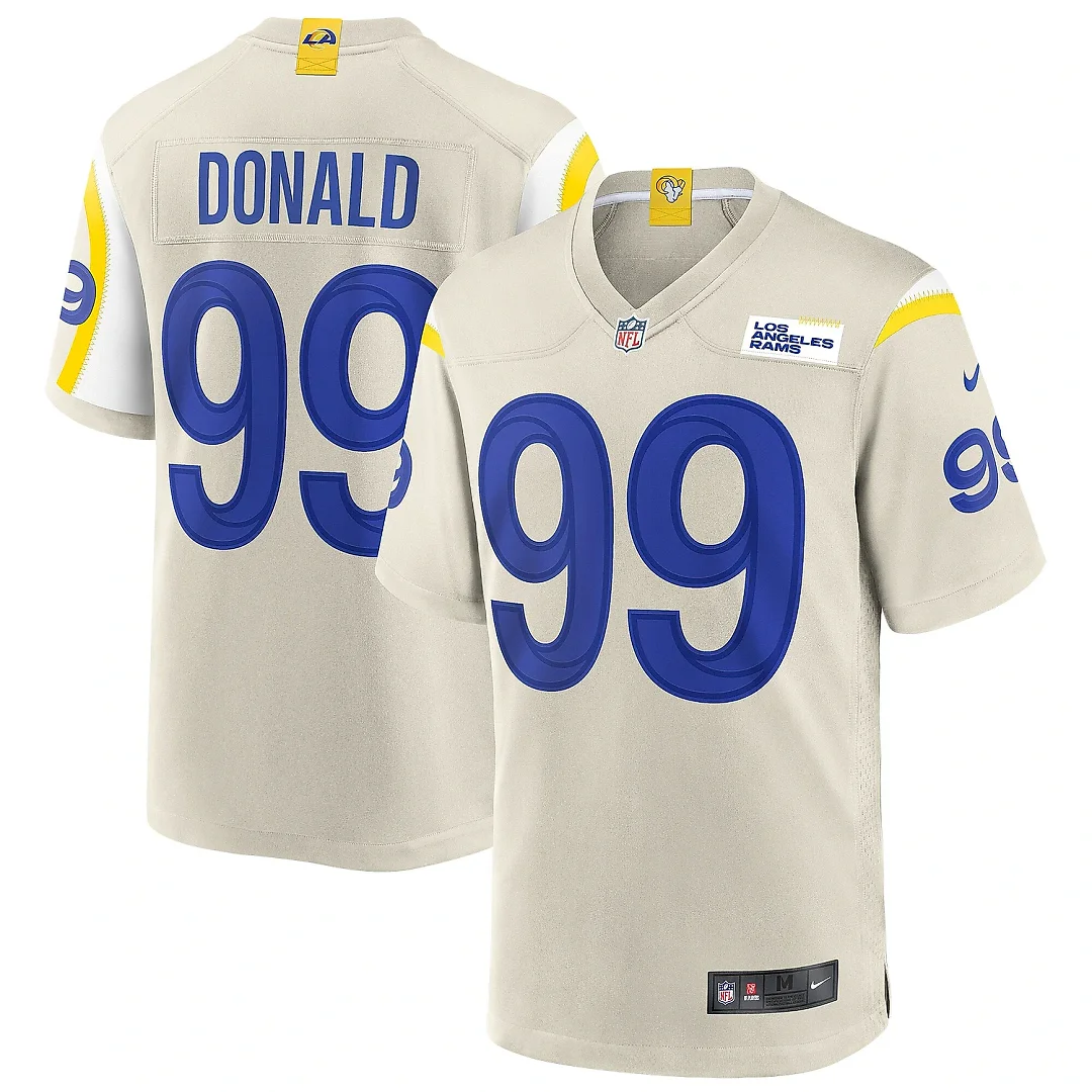 Zennovawear Men's Los Angeles Rams Aaron Donald Bone Game Jersey
