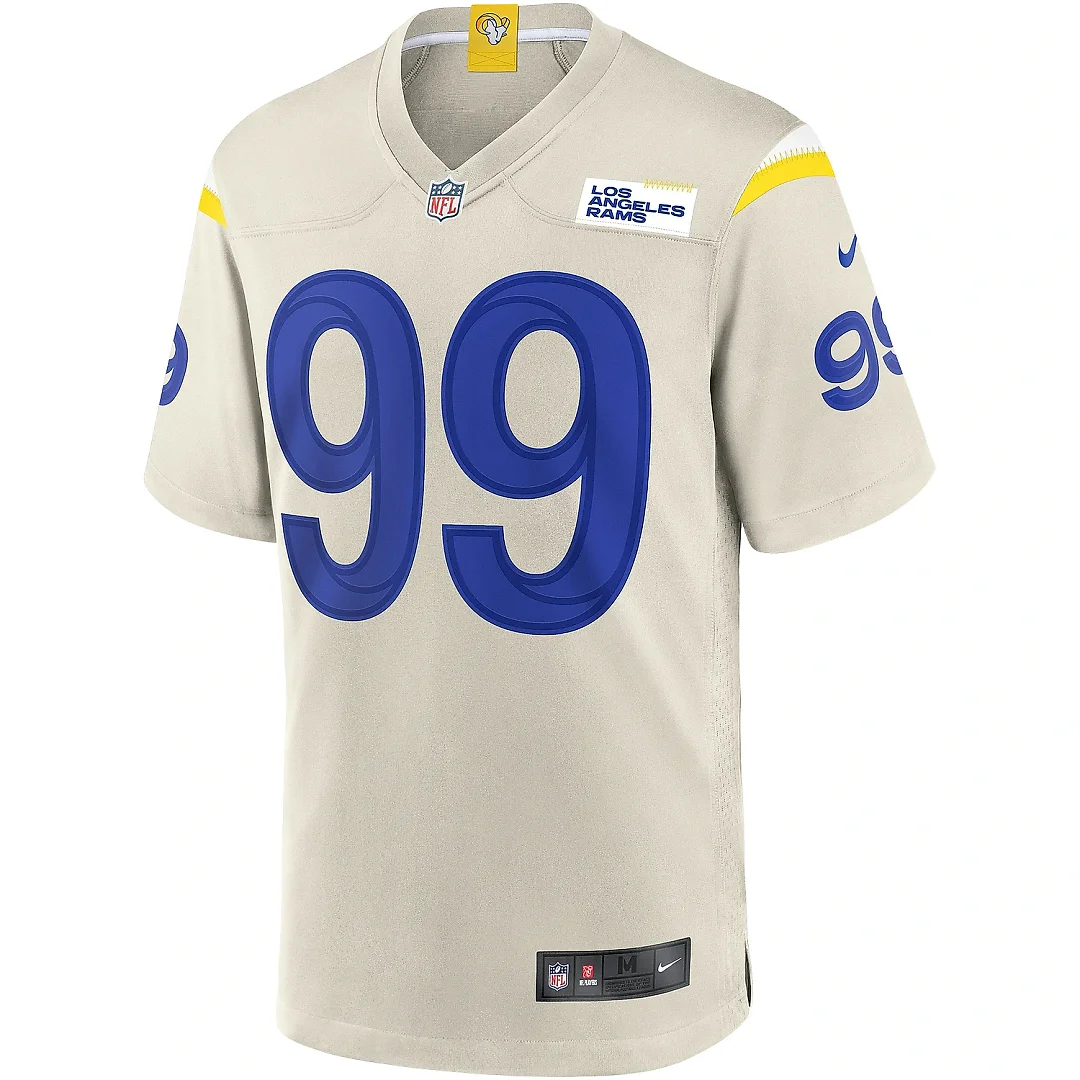 Zennovawear Men's Los Angeles Rams Aaron Donald Bone Player Game Jersey