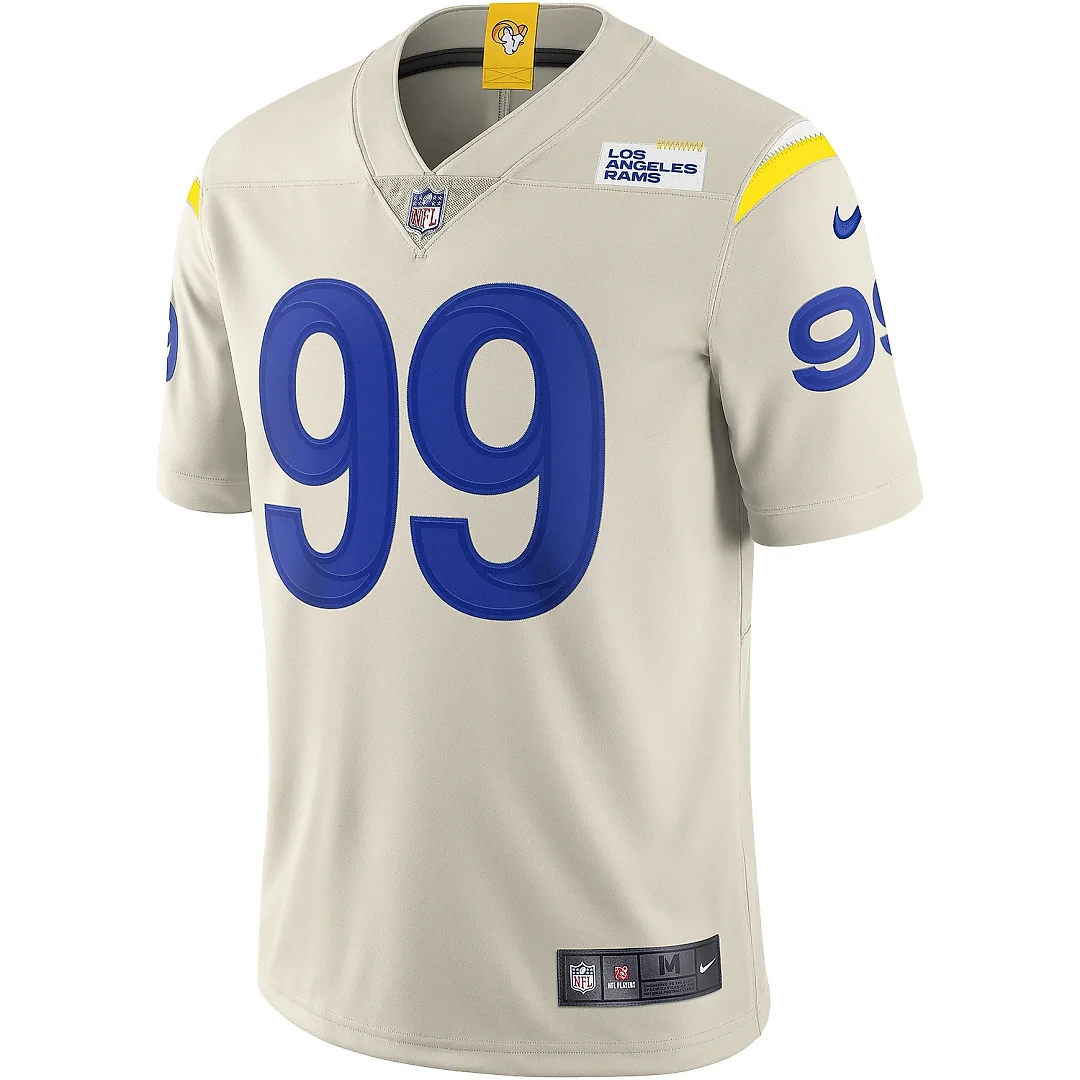 Zennovawear Men's Los Angeles Rams Aaron Donald Bone Vapor Limited Jersey