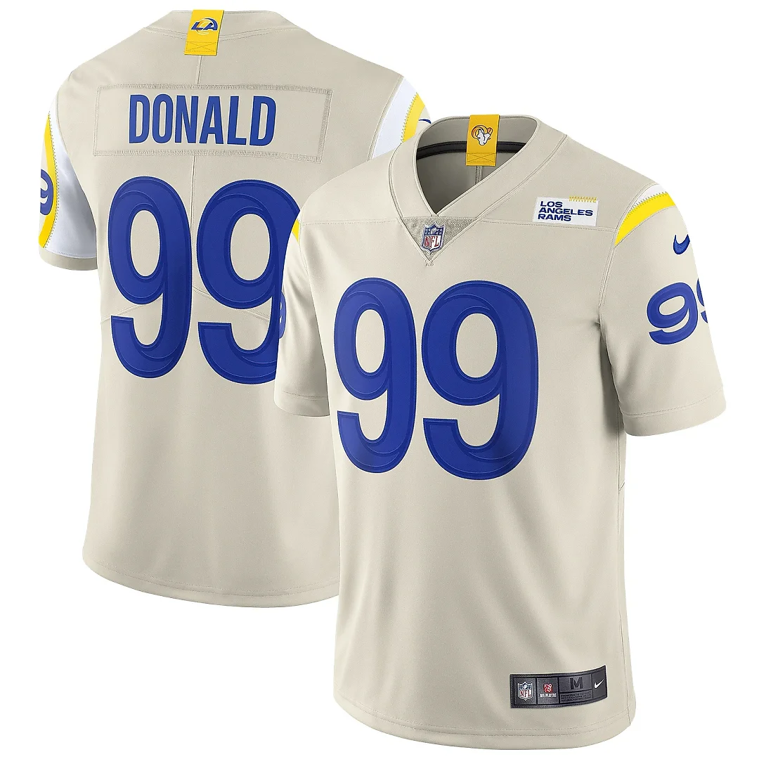 Zennovawear Men's Los Angeles Rams Aaron Donald Bone Vapor Limited Jersey