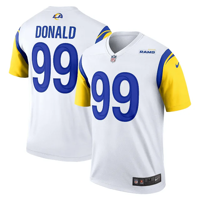 Zennovawear Men's Los Angeles Rams Aaron Donald White Alternate Legend Player Performance Top