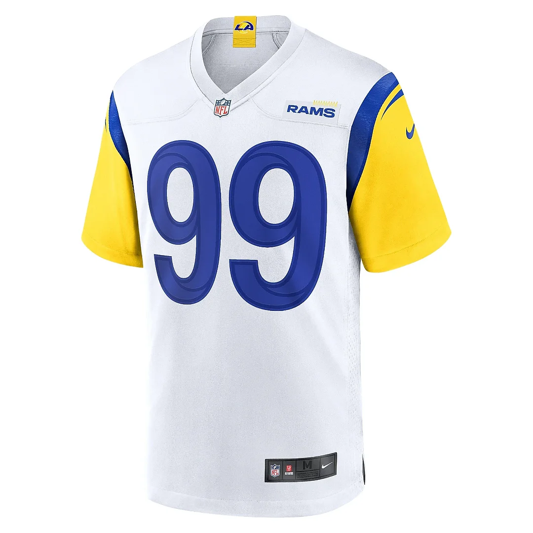 Zennovawear Men's Los Angeles Rams Aaron Donald White Alternate Game Jersey
