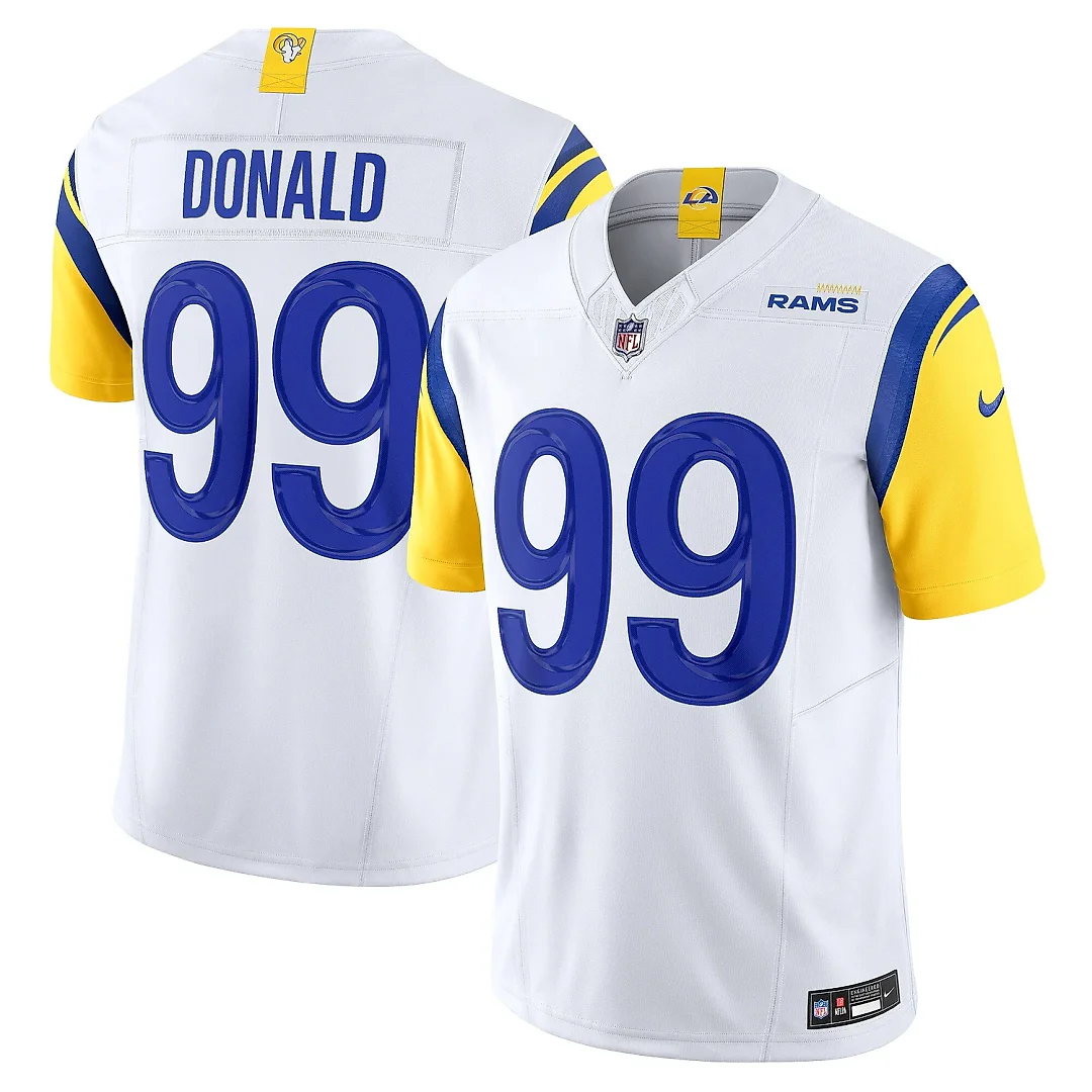 Zennovawear Men's Los Angeles Rams Aaron Donald White Vapor F.U.S.E. Limited Jersey