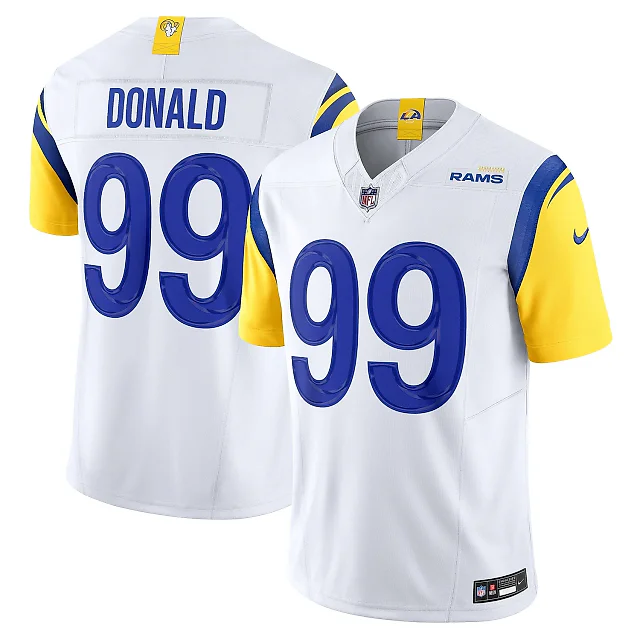 Zennovawear Men's Los Angeles Rams Aaron Donald White Vapor F.U.S.E. Limited Jersey