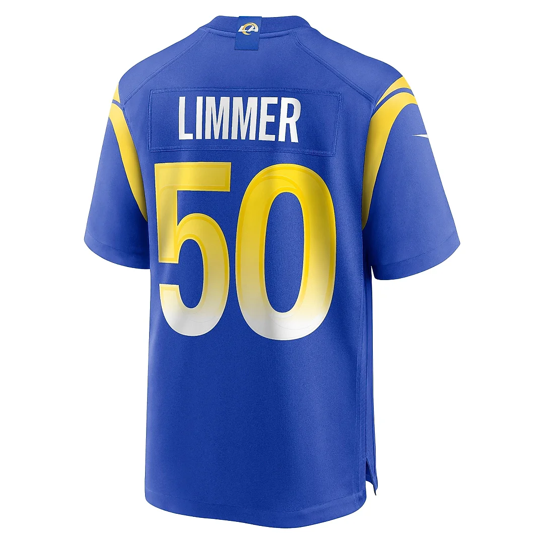 Zennovawear Men's Los Angeles Rams Beaux Limmer Royal Team Game Jersey