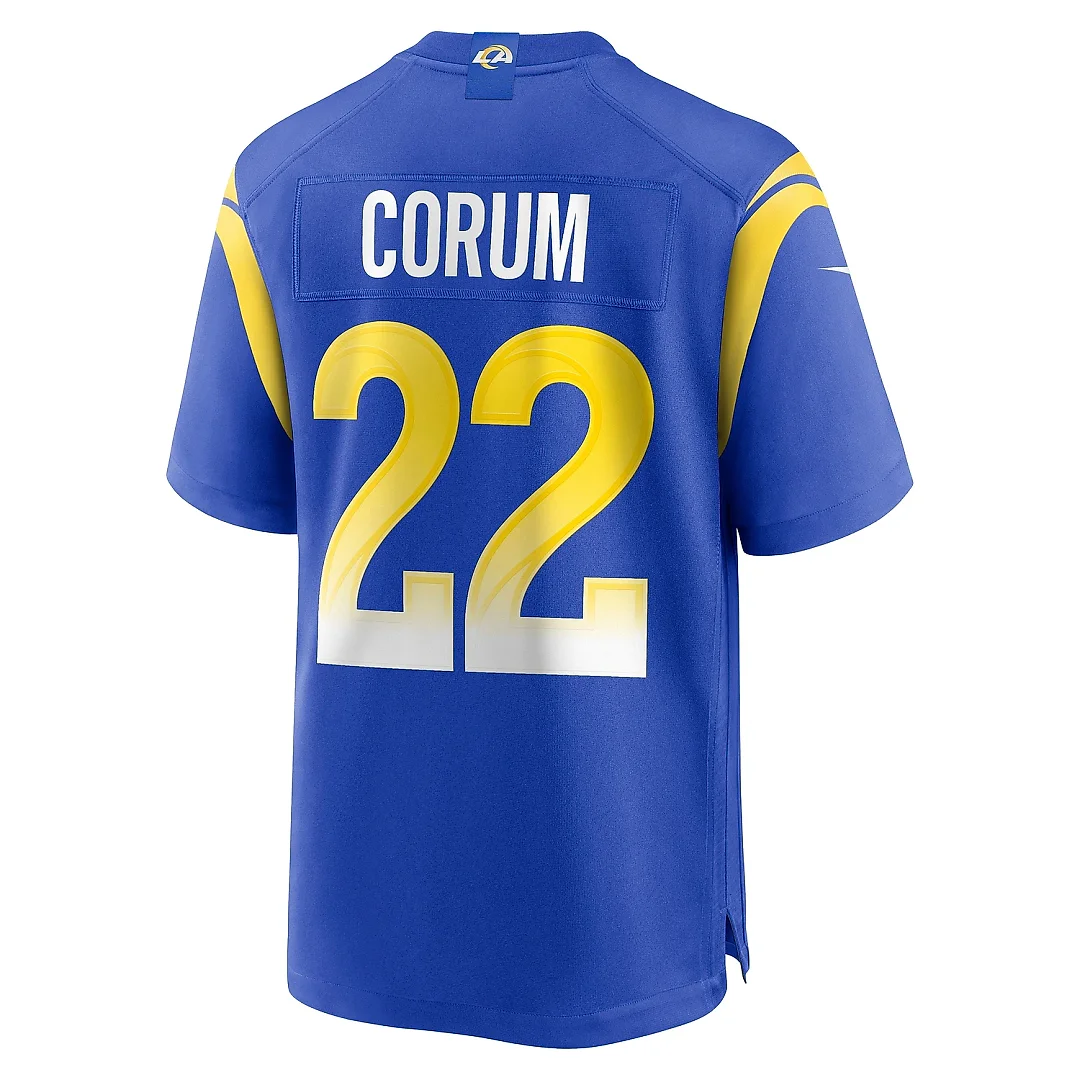 Zennovawear Men's Los Angeles Rams Blake Corum Royal Game Player Jersey
