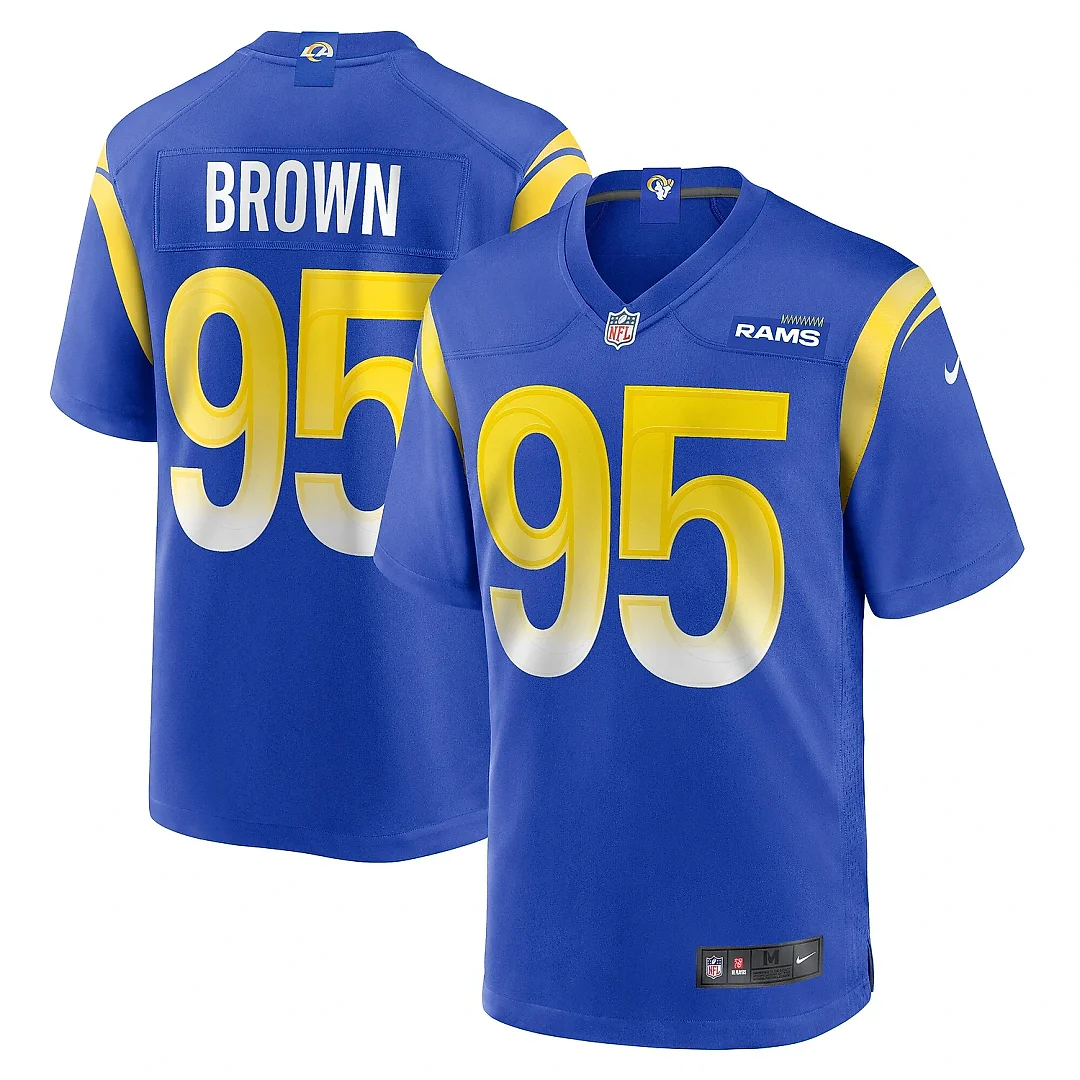 Zennovawear Men's Los Angeles Rams Bobby Brown III Royal Team Game Jersey