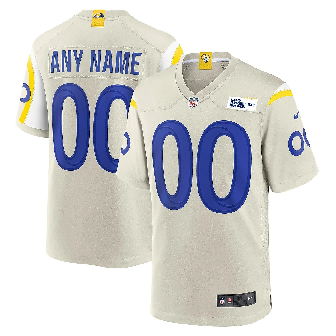 Zennovawear Men's Los Angeles Rams Bone Custom Game Jersey