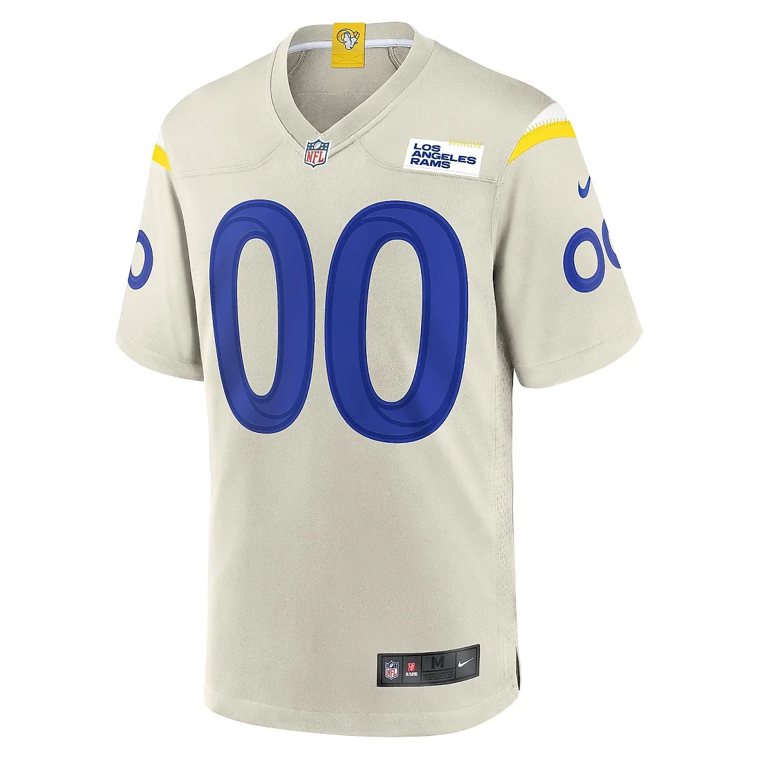 Zennovawear Men's Los Angeles Rams Bone Custom Game Jersey