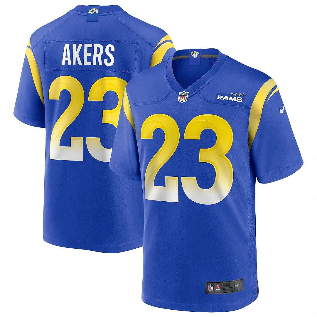 Zennovawear Men's Los Angeles Rams Cam Akers Royal Game Player Jersey