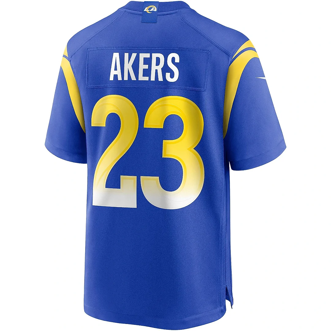 Zennovawear Men's Los Angeles Rams Cam Akers Royal Game Player Jersey