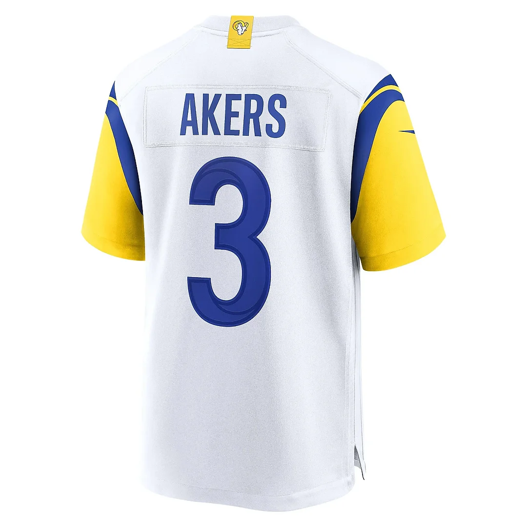 Zennovawear Men's Los Angeles Rams Cam Akers White Game Jersey
