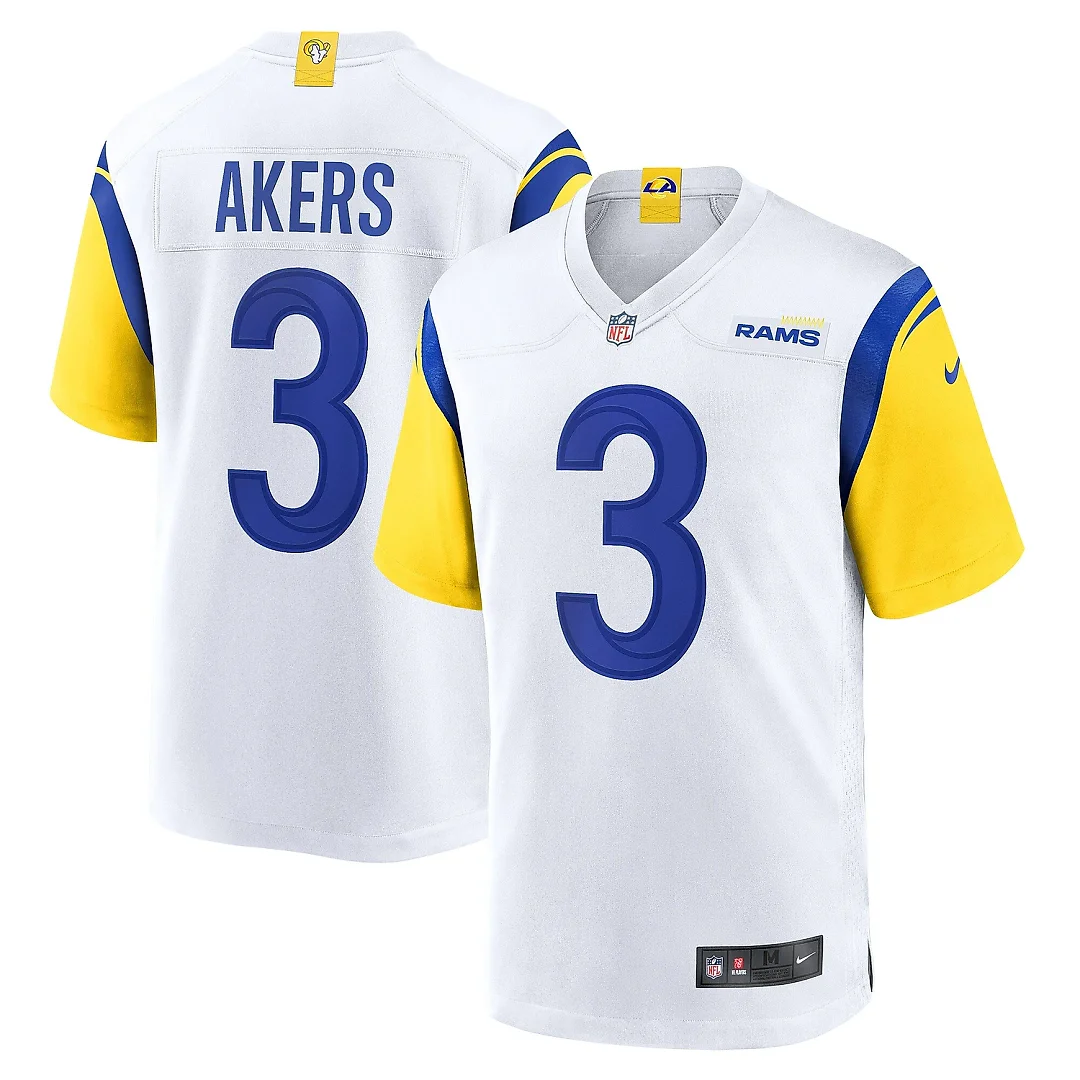 Zennovawear Men's Los Angeles Rams Cam Akers White Game Jersey