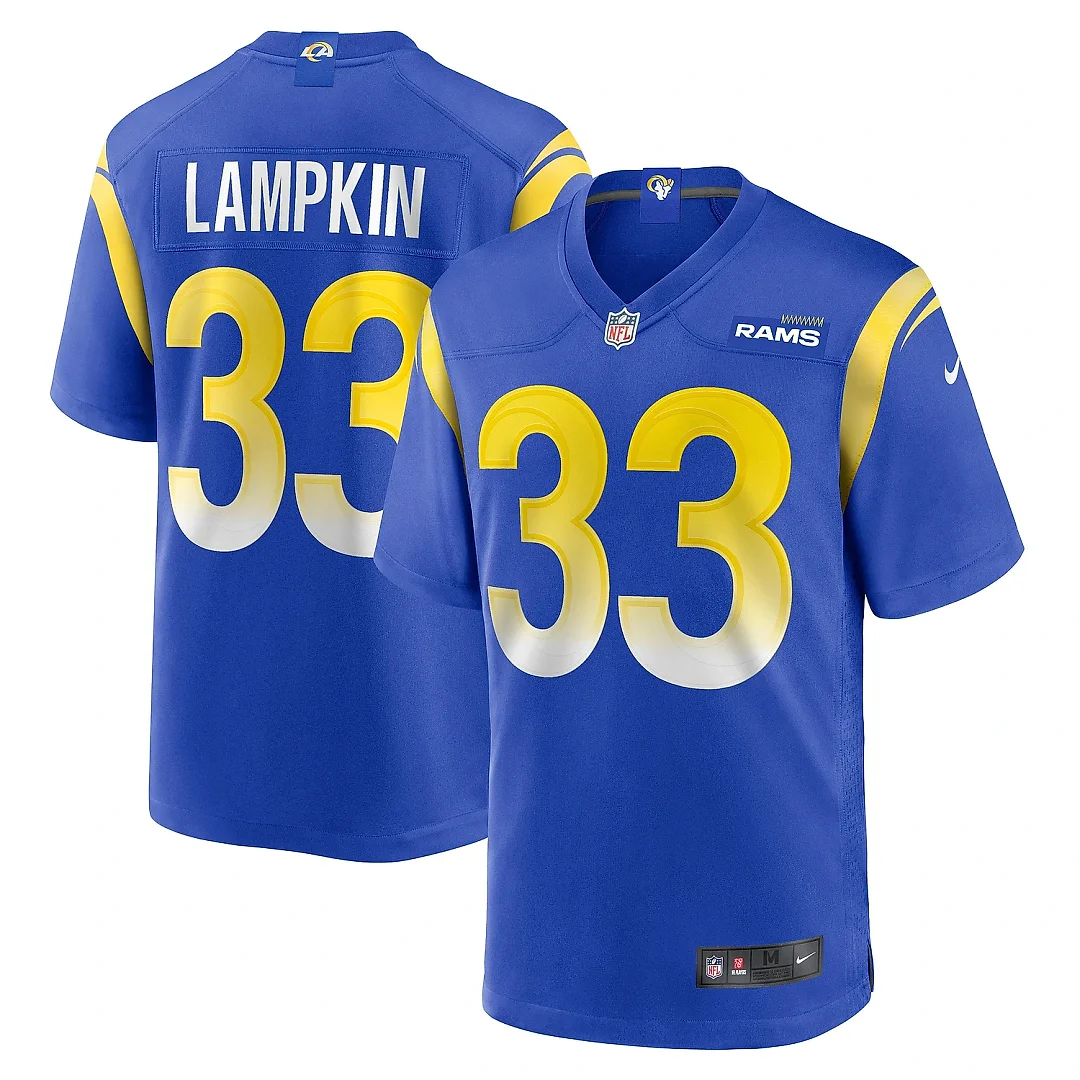 Zennovawear Men's Los Angeles Rams Cam Lampkin Royal Game Jersey
