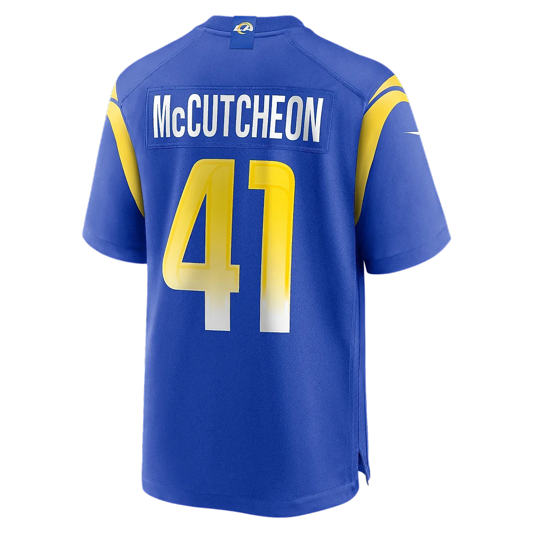 Zennovawear Men's Los Angeles Rams Cameron McCutcheon Royal Game Jersey