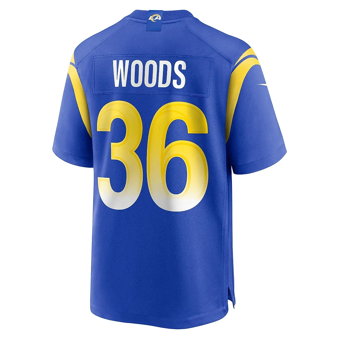 Zennovawear Men's Los Angeles Rams Charles Woods Royal Game Jersey