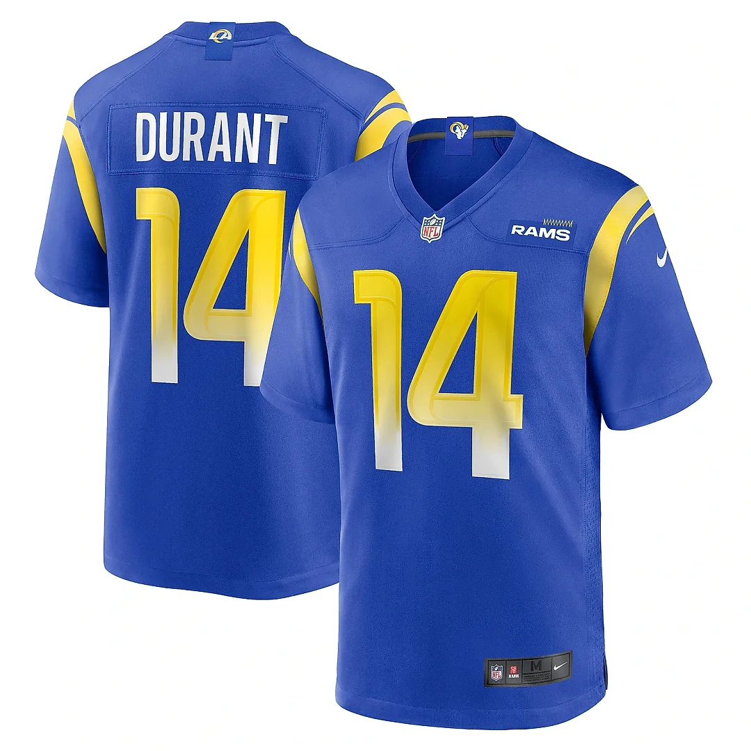 Zennovawear Men's Los Angeles Rams Cobie Durant Royal Game Player Jersey
