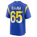 Zennovawear Men's Los Angeles Rams David Olajiga Royal Game Jersey