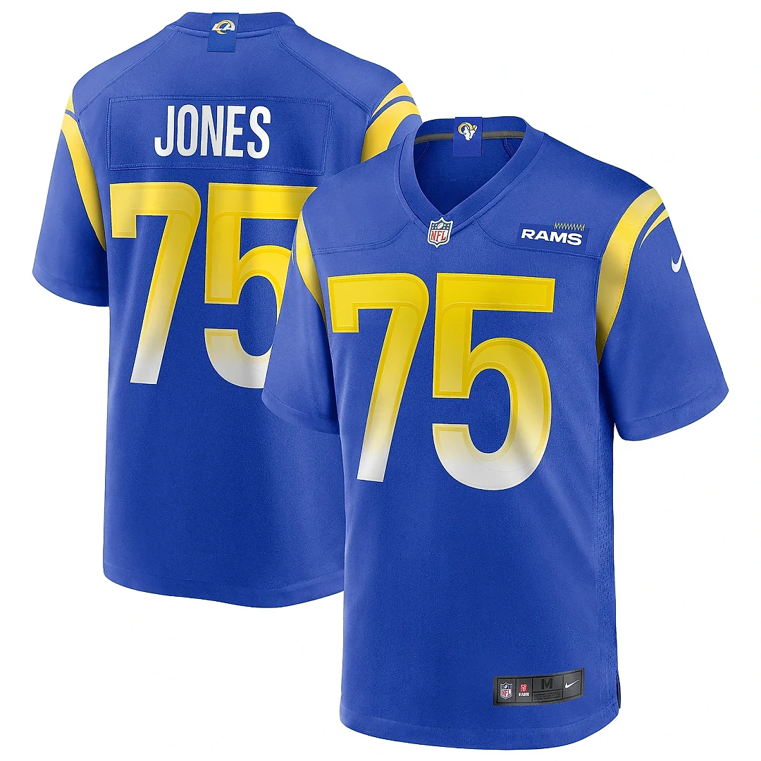 Zennovawear Men's Los Angeles Rams Deacon Jones Royal Game Retired Player Jersey